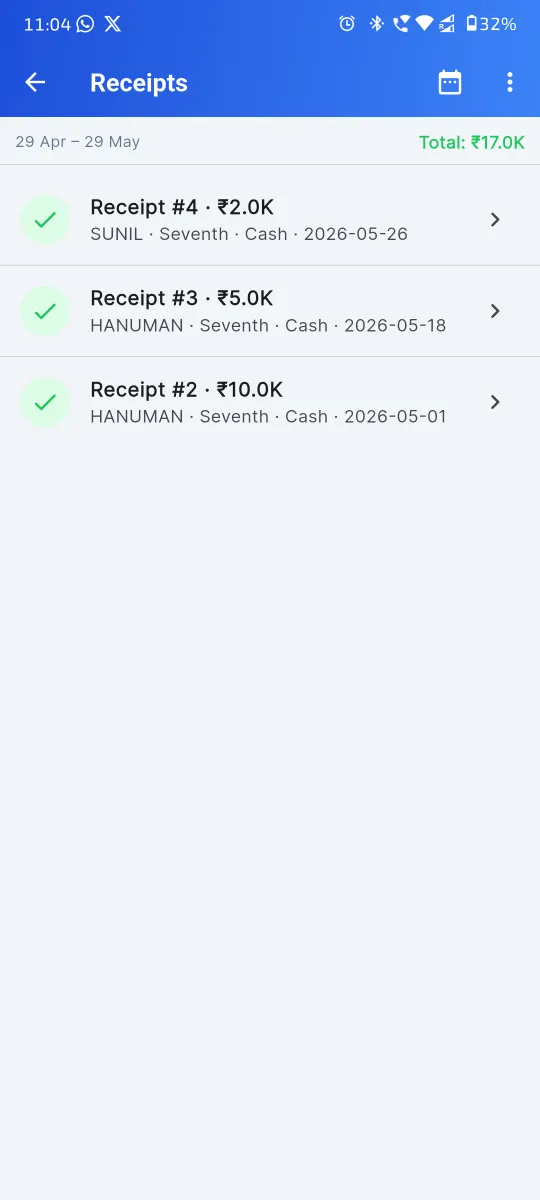 Printable fee receipt UPI UTR capture